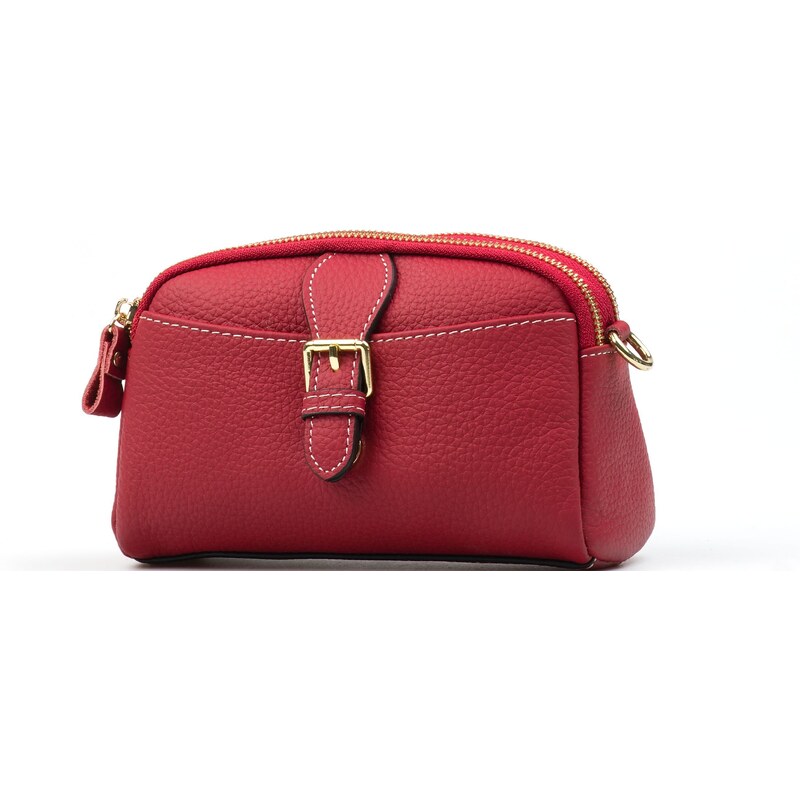 Blaire Kožená crossbody kabelka Franca červená