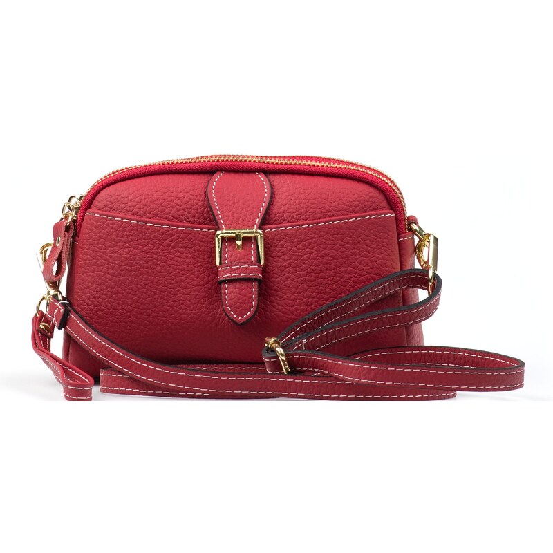 Blaire Kožená crossbody kabelka Franca červená