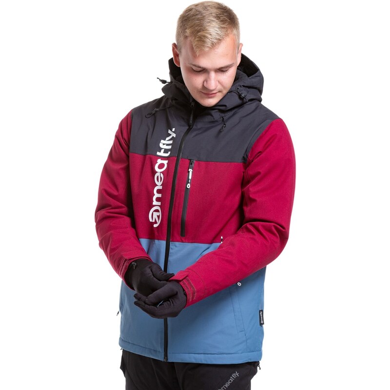 Meatfly pánská SNB & SKI bunda Manifold Beet Red/Slate Blue | Červená