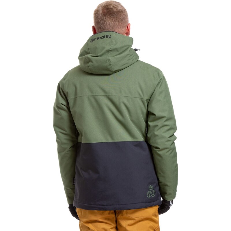 Meatfly pánská SNB & SKI bunda Manifold Bronze Green/Black | Zelená