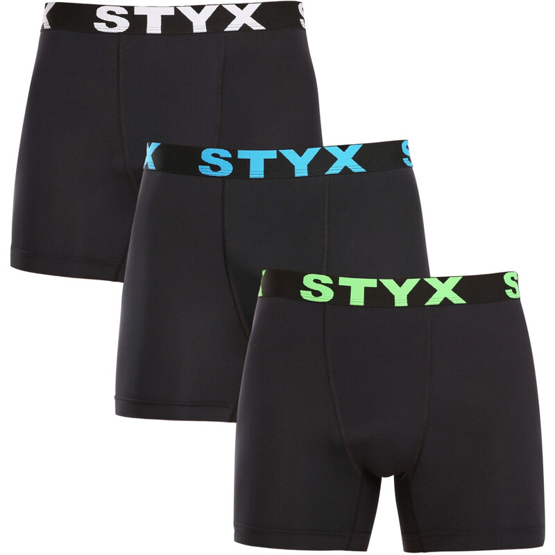 3PACK pánské funkční boxerky Styx černé (3W96012)