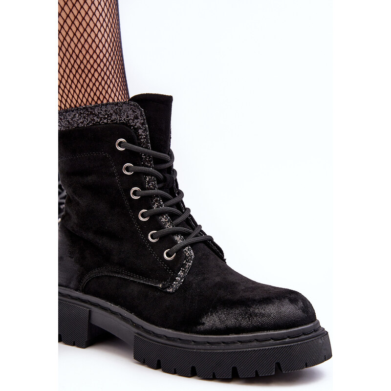 Kesi Zdobené dámské pracovní boty se zipem Black Santelia