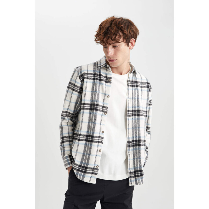 DEFACTO Regular Fit Woodcutter Plaid Long Sleeve Shirt