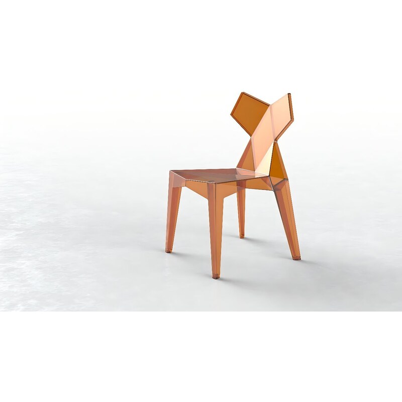 VONDOM Žluto-oranžová transparentní plastová jídelní židle KIMONO
