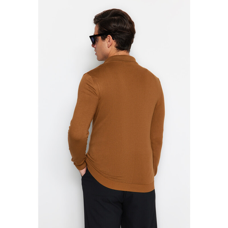 Trendyol Camel Slim Fit Polo Neck Knitwear Sweater