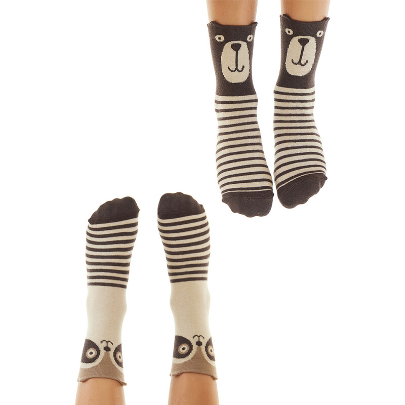 Denokids Bear and Raccoon Boys 2-Pack Socks Set