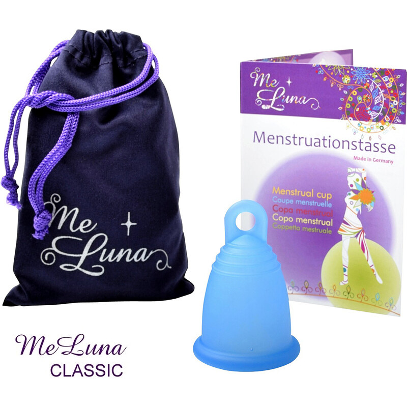 Menstruační kalíšek Me Luna Classic M s očkem modrá (MELU062)