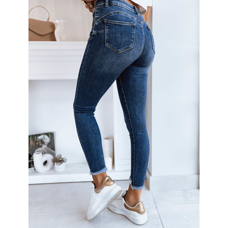 BASIC TMAVĚ MODRÉ SKINNY DŽÍNY DURIN Denim vzor