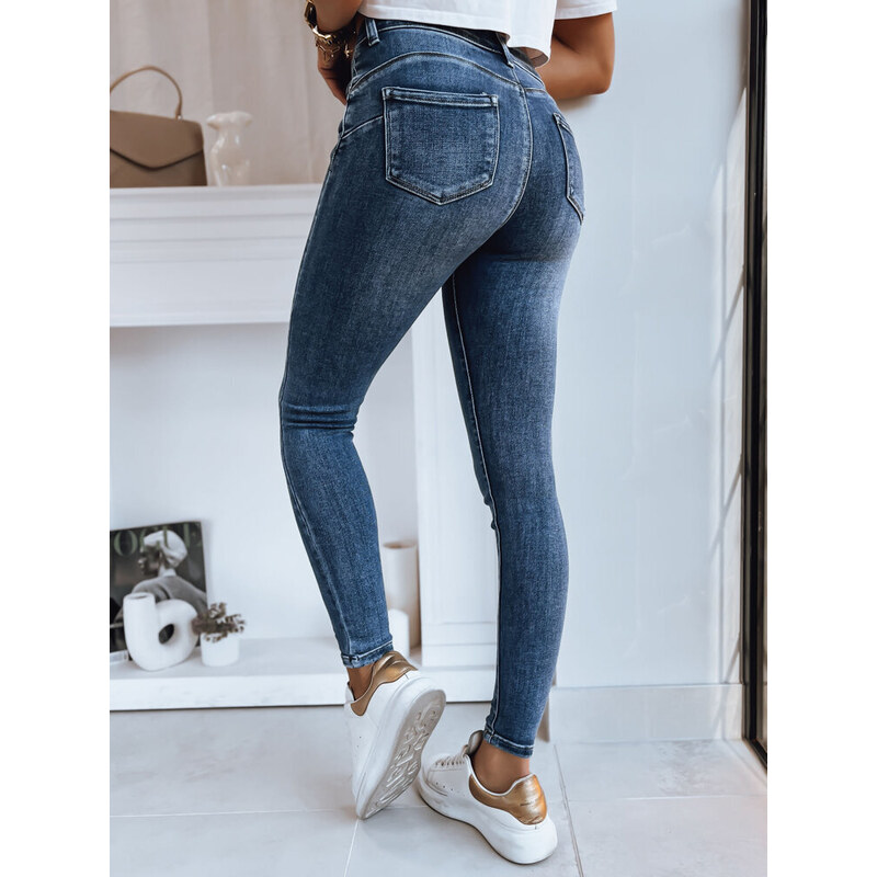 BASIC MODRÉ SKINNY DŽÍNY DIVETTI Denim vzor