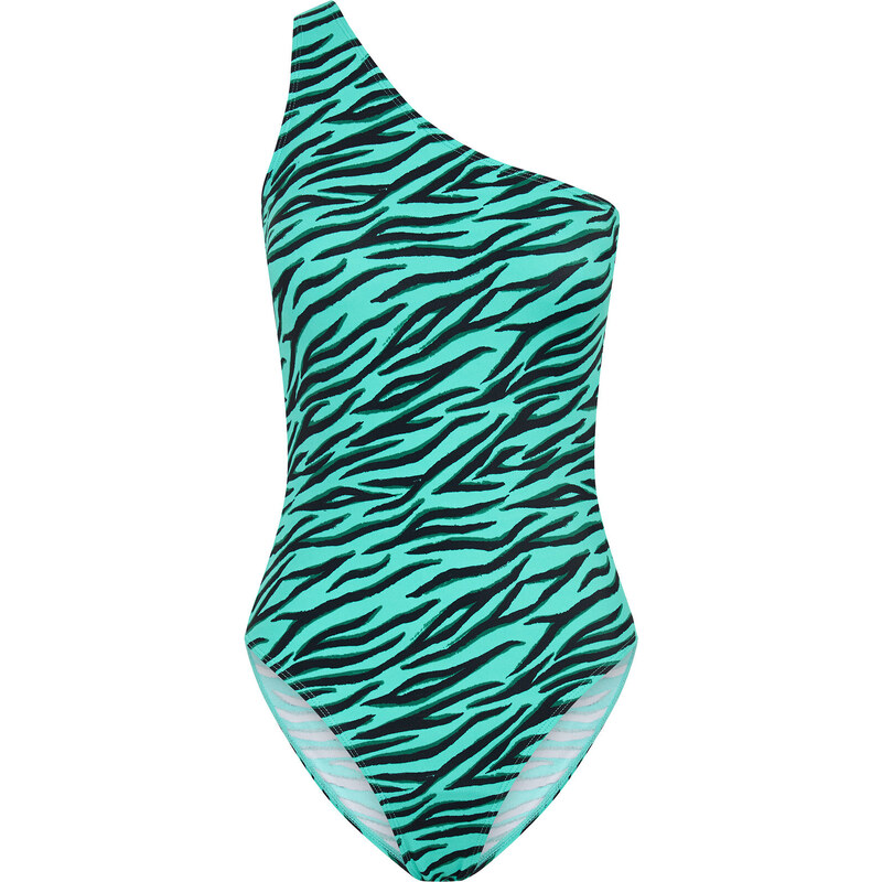 Menstruační plavky Modibodi One-Shoulder Party Animal Green (MODI4341PAG) XS