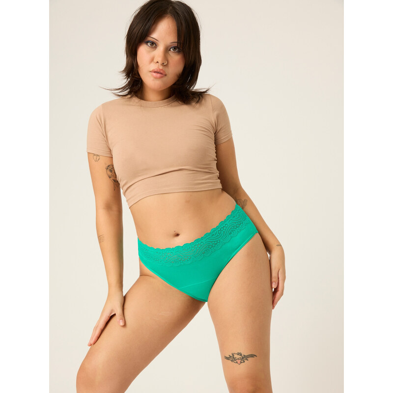 Menstruační kalhotky Modibodi Sensual Hi-Waist Bikini Moderate-Heavy Jade (MODI4038J) XS