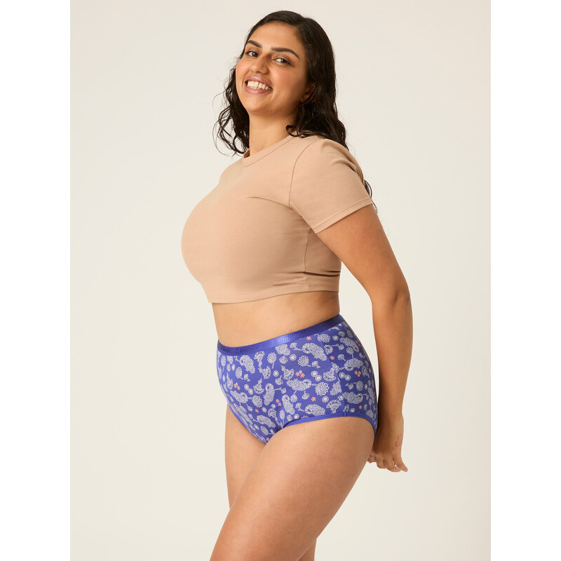 Menstruační kalhotky Modibodi Classic Full Brief Moderate-Heavy Boho Love (MODI4018BL) S