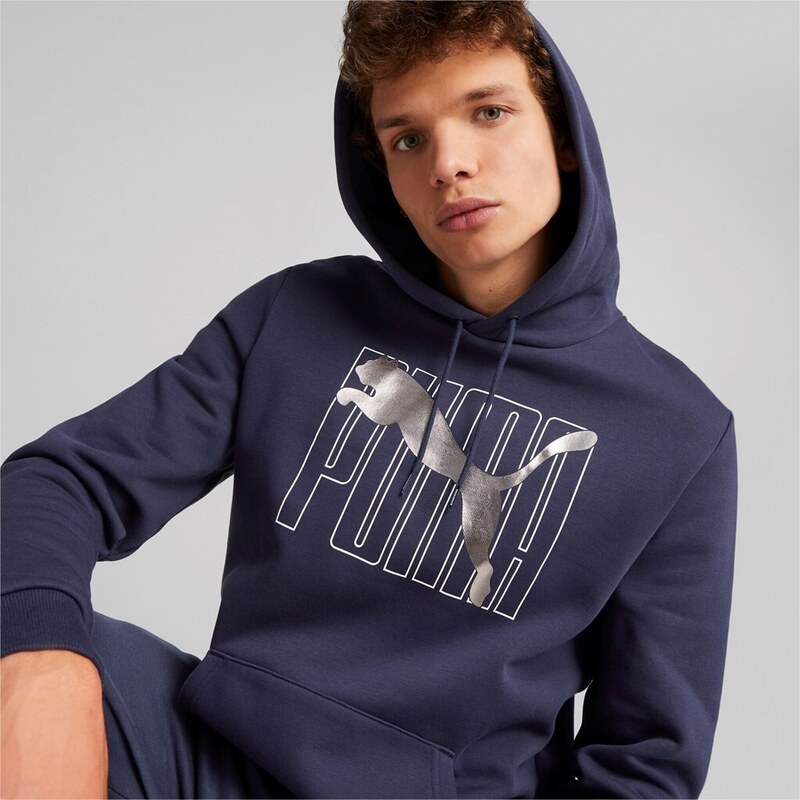 Puma ESS+ LOGO LAB Holiday Hoodie FL blue