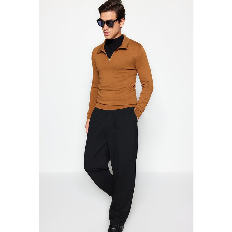 Trendyol Camel Slim Fit Polo Neck Knitwear Sweater