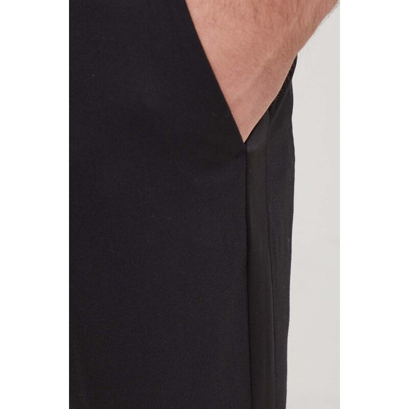 Kalhoty United Colors of Benetton pánské, černá barva, jednoduché