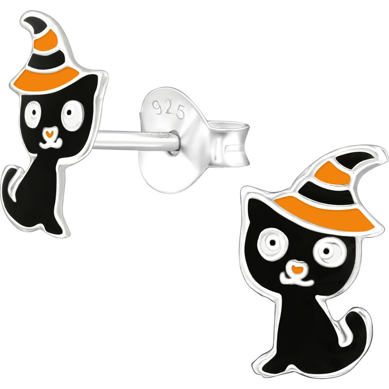 MAJYA Stříbrné náušnice KITTY WITCH 10717