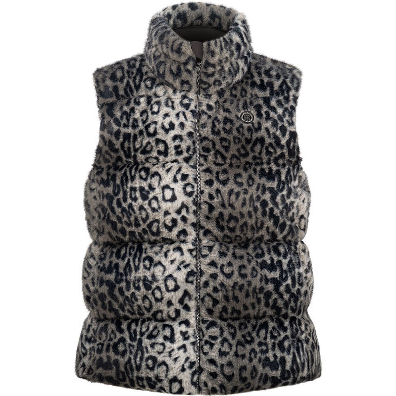 POIVRE BLANC W23-1205-WO/L SYNTHETIC DOWN VEST LEOPARD GREY