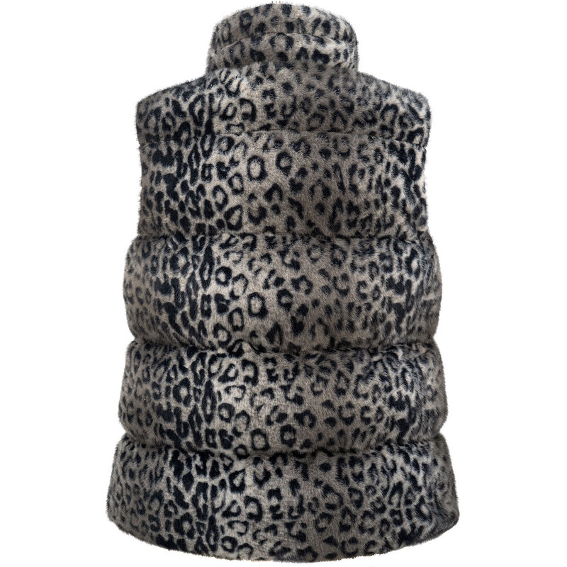 POIVRE BLANC W23-1205-WO/L SYNTHETIC DOWN VEST LEOPARD GREY