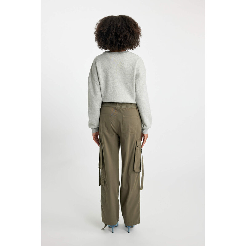 DEFACTO With Cargo Pocket Wowen Fabrics Pants