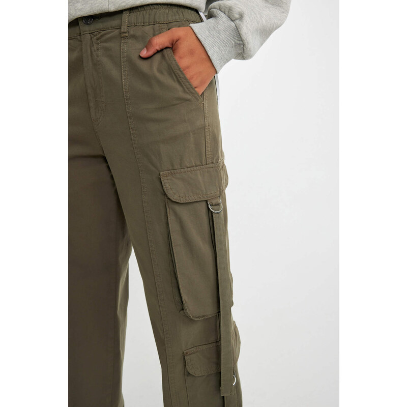 DEFACTO With Cargo Pocket Wowen Fabrics Pants