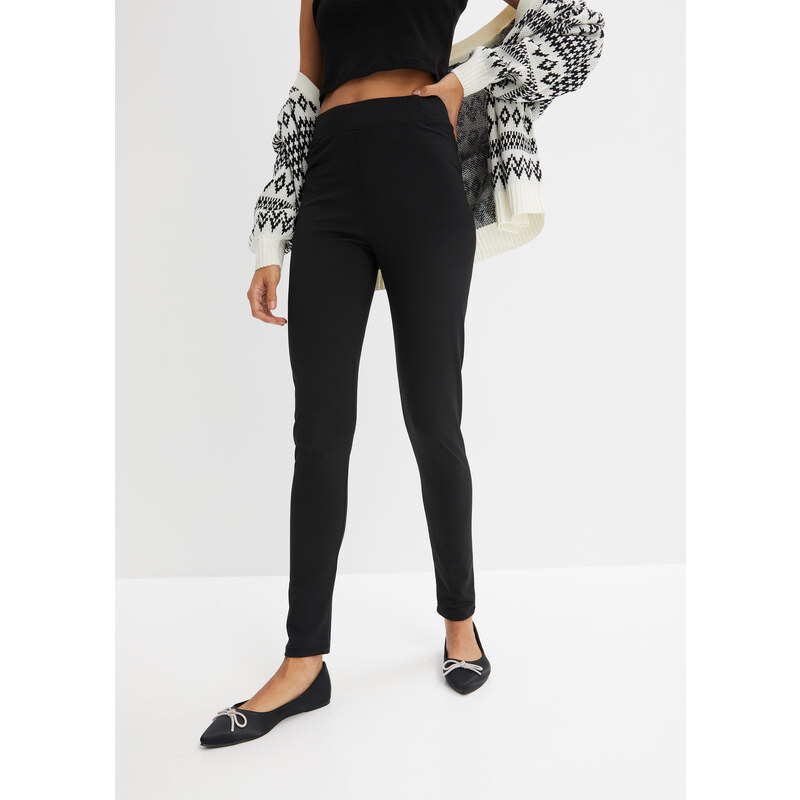 bonprix Termo legíny High Waist, s širokou pohodlnou pasovkou černá 63761686