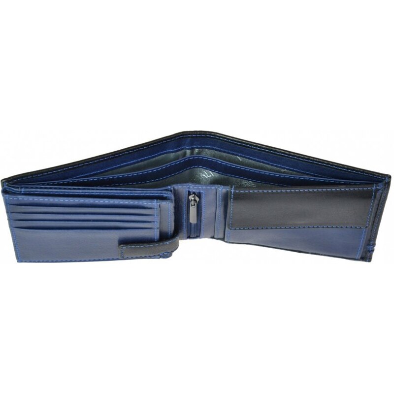 SEGALI Pánská kožená peněženka 27531152007 černá - modrá