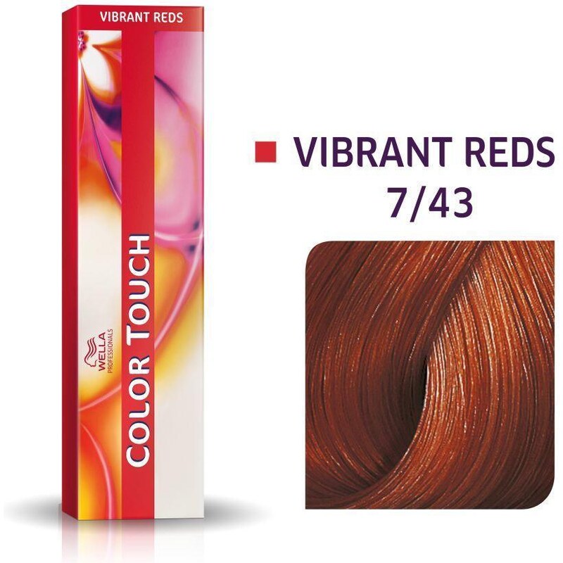 Wella Professionals Color Touch Vibrant Reds 60 ml Demi-permanentní krémová barva na vlasy bez amoniaku 7/43 Medium Blonde Red Gold