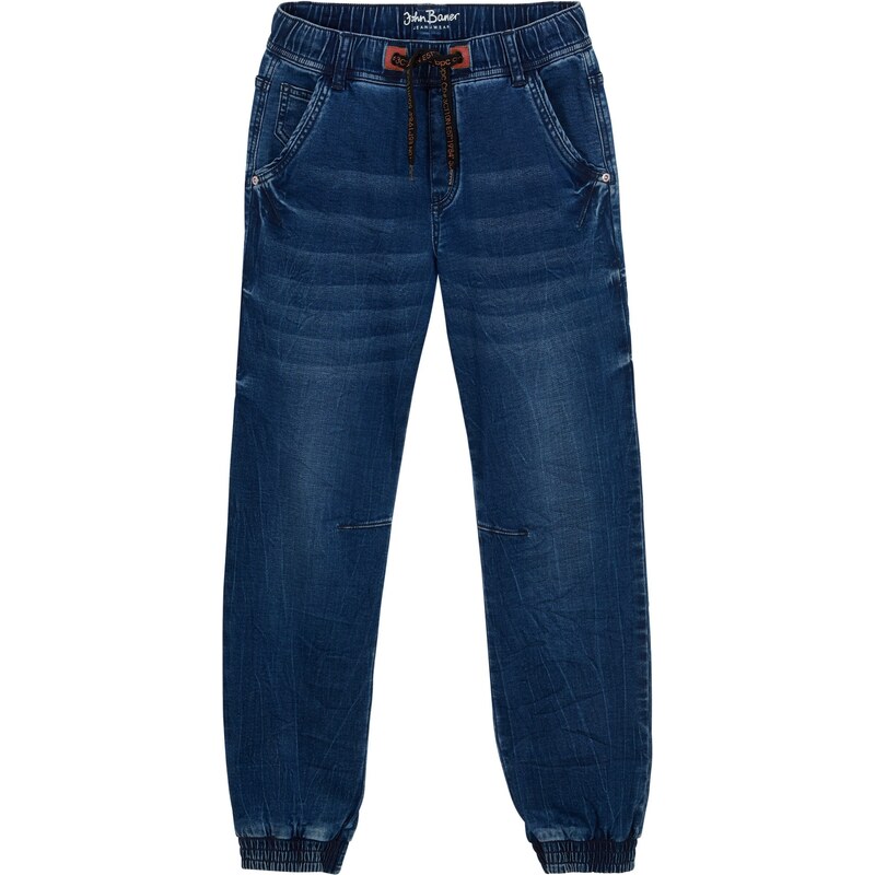bonprix Teplákové džíny Regular Fit, pro chlapce Modrá