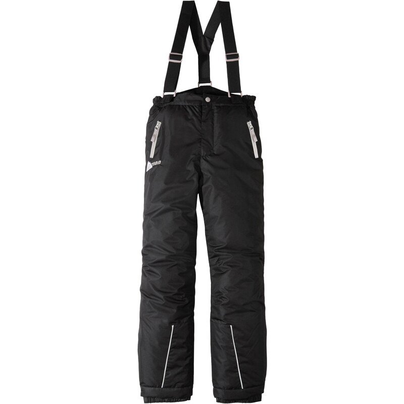 bonprix Chlapecké oteplovací kalhoty na lyžování, prodyšné a nepromokavé Černá