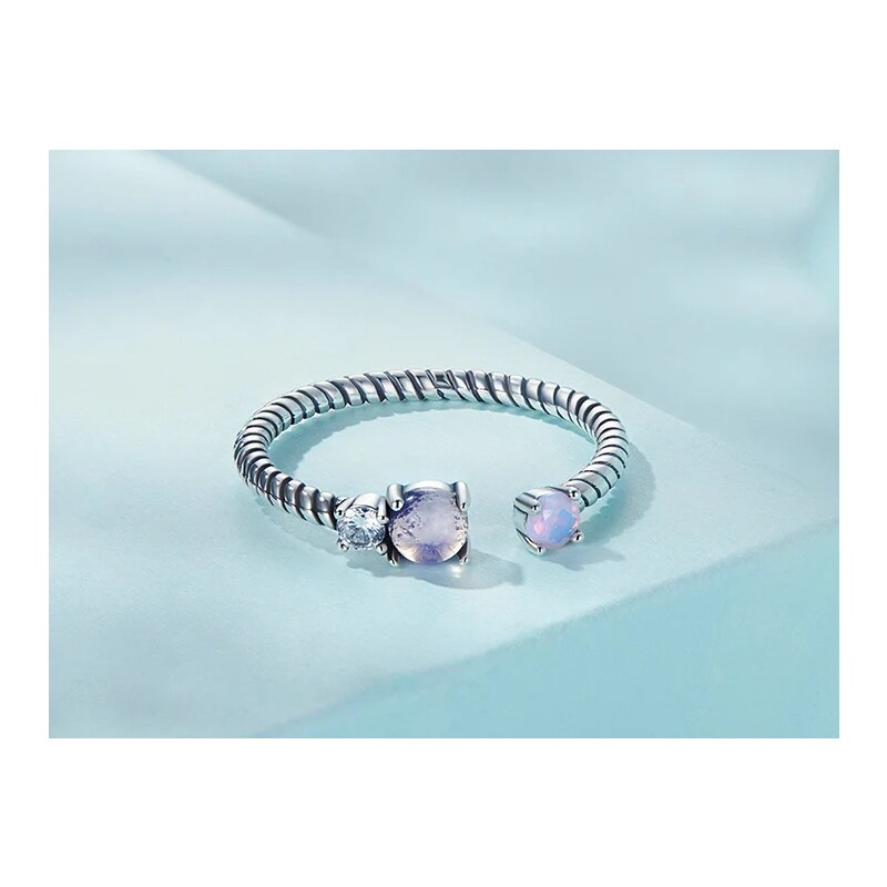 P&J Jewellery Stříbrný prsten s Měsíčním kamenem SRUNI35