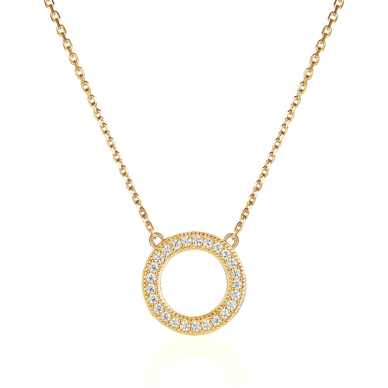 OLIVIE Stříbrný náhrdelník KRUH GOLD 8061