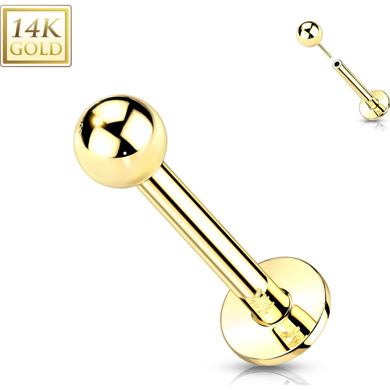 Atreya Bezzávitová labreta ze 14kt zlata s kuličkou Ivie, AU 585/1000 87526533