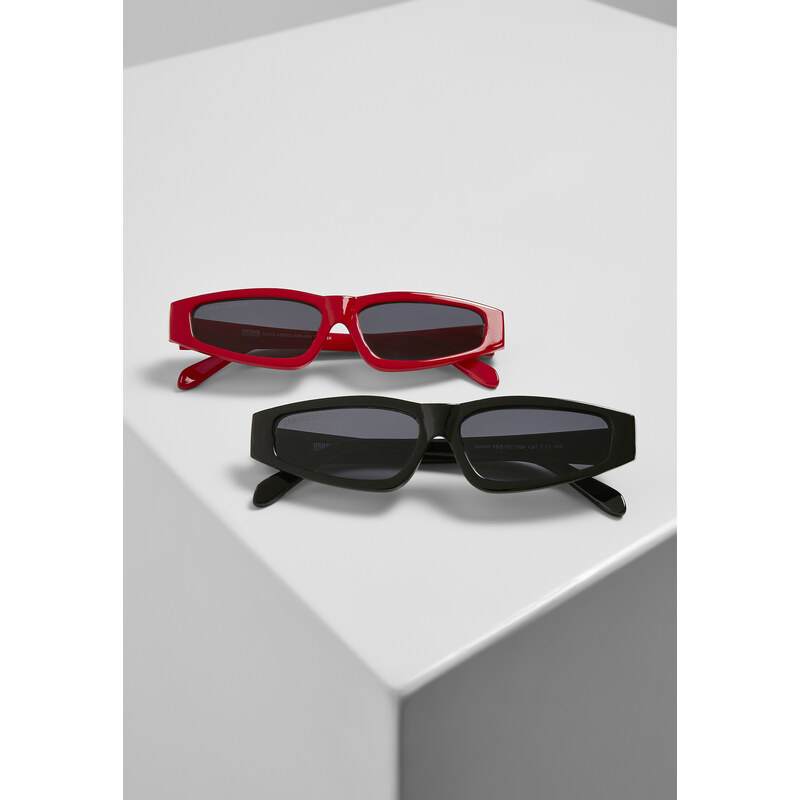 Urban Classics Sluneční brýle Lefkada 2-Pack černá/černá+červená