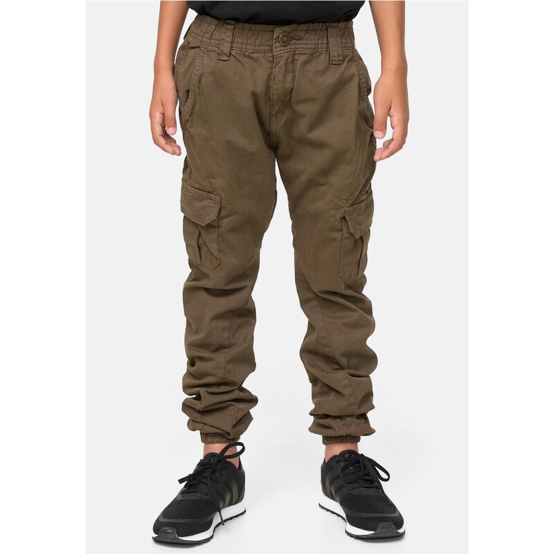 Urban Classics Chlapecké Cargo Jogging Kalhoty olivové