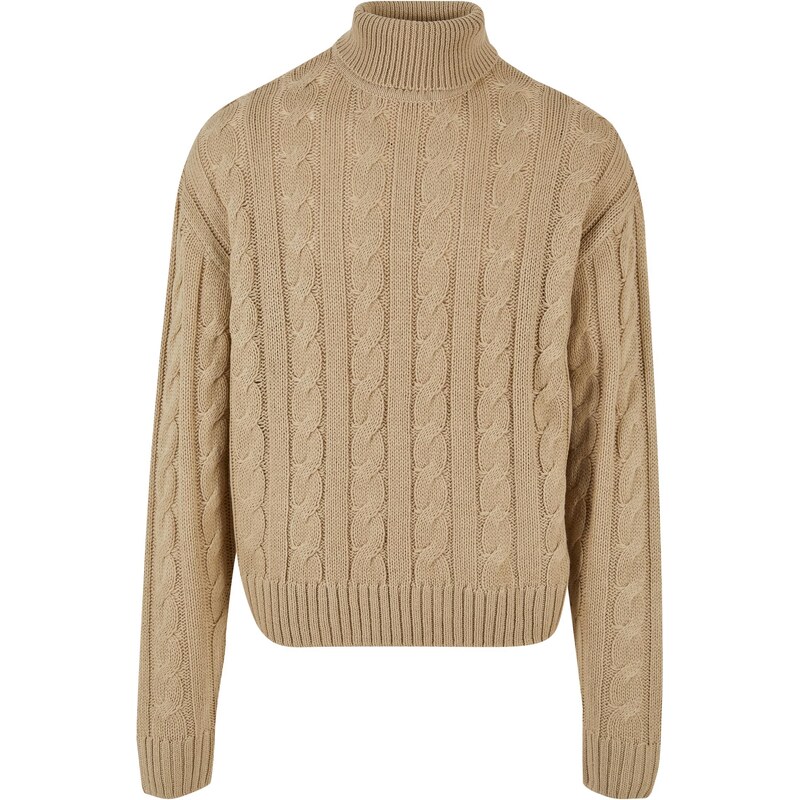 UC Men Boxy Roll Neck Sweater mokrý písek