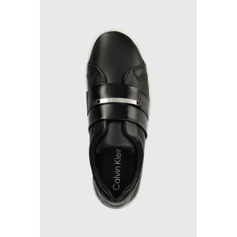 Sneakers boty Calvin Klein FLATFORM CUPSOLE SLIP ON W/HW černá barva, HW0HW01862