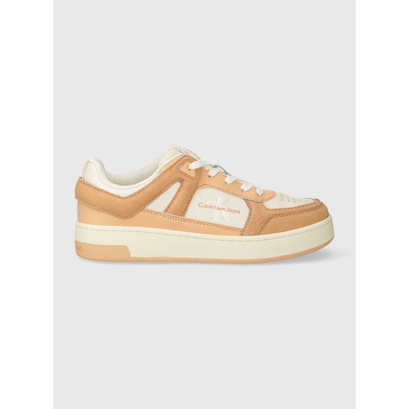 Sneakers boty Calvin Klein Jeans BASKET CUPSOLE LOW MIX ML FAD oranžová barva, YW0YW01301