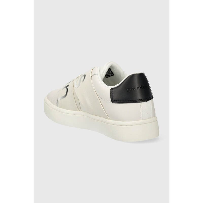 Kožené sneakers boty Calvin Klein Jeans CLASSIC CUPSOLE ELAST LTH bílá barva, YW0YW01443