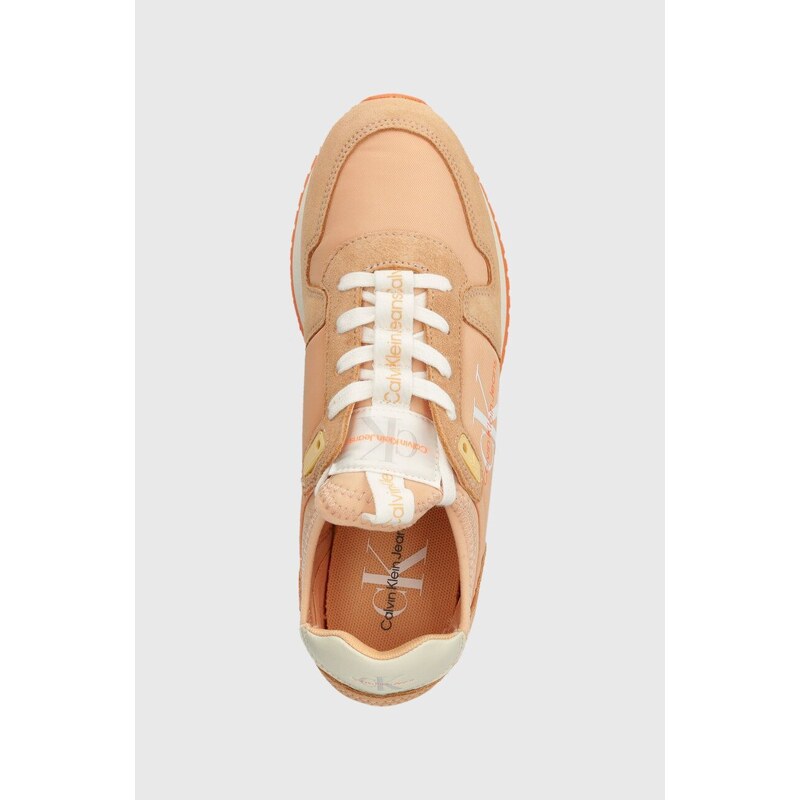 Sneakers boty Calvin Klein Jeans RUNNER SOCK LACE UP NY-LTH W oranžová barva, YW0YW00840