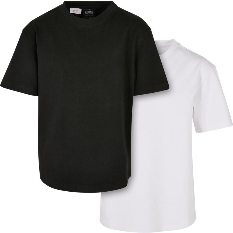 Urban Classics Kids Chlapecké těžké oversized tričko 2-balení bílá+černá