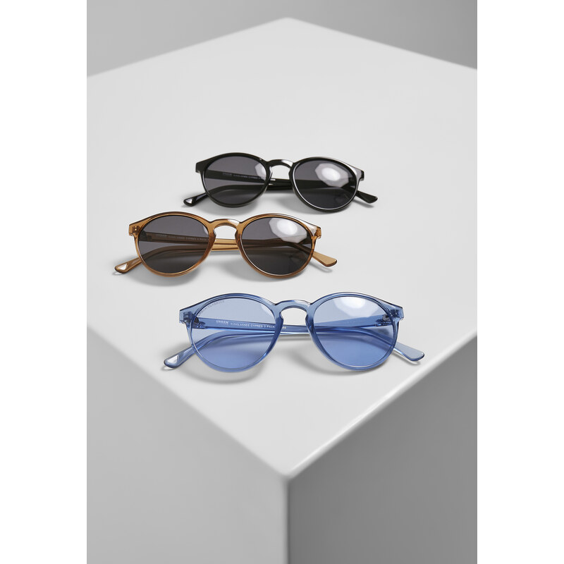 Urban Classics Accessoires Sluneční brýle Cypress 3-Pack černá+hnědá+modrá
