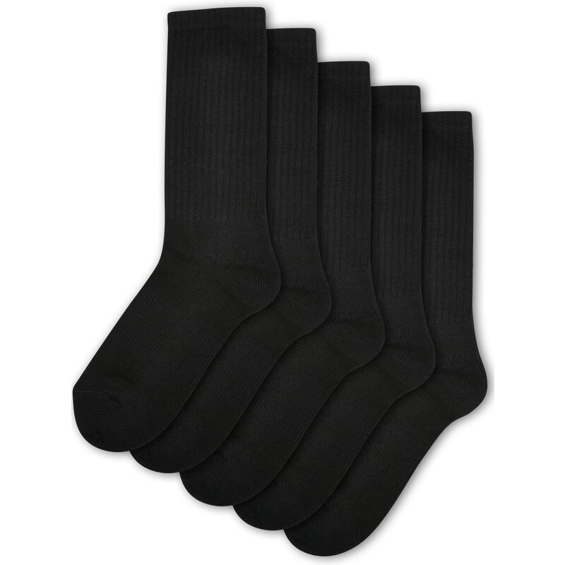 Urban Classics Accessoires Sportovní dětské ponožky 5-Pack černé