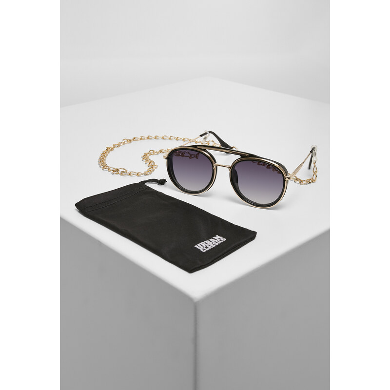 Urban Classics Accessoires Sluneční brýle Ibiza s řetízkem - černé