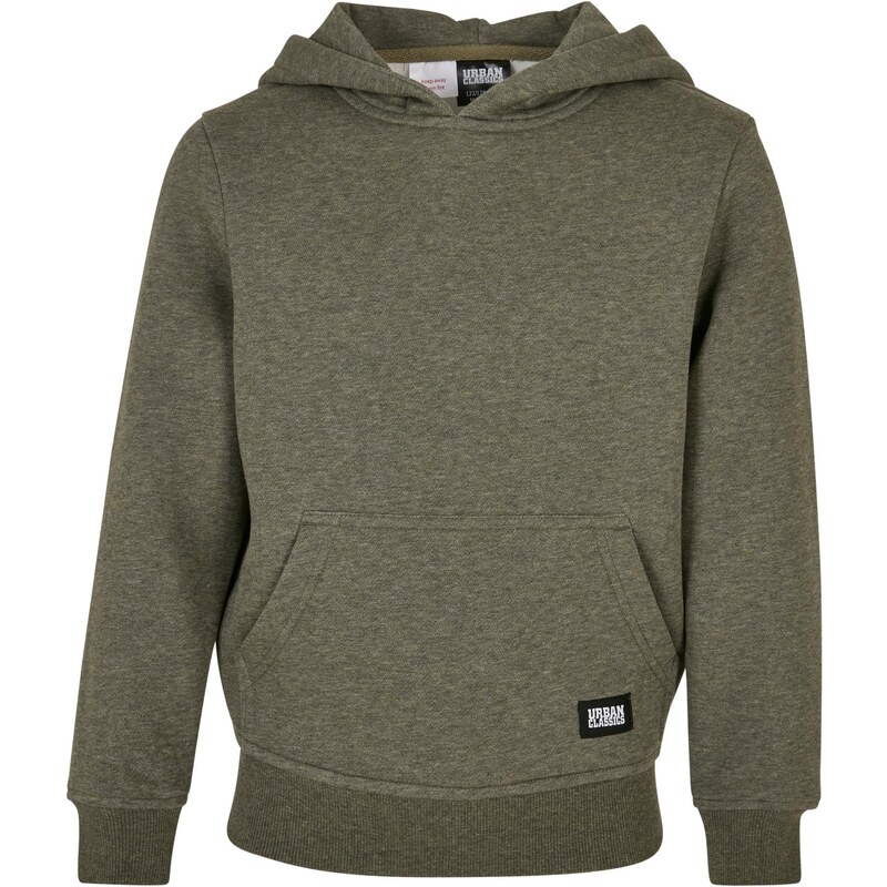 Urban Classics Kids Boys Basic Melange Hoody tmavězelenámelange