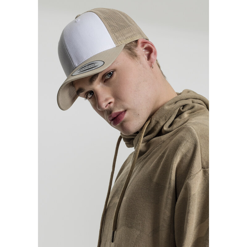 Flexfit Retro Trucker Barevné přední khaki/bílá/khaki