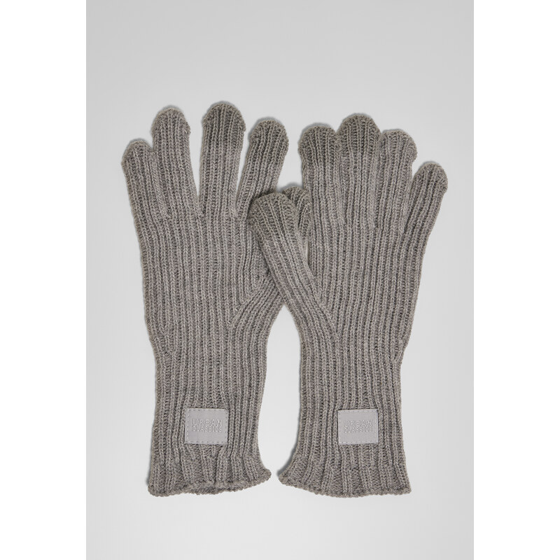 Urban Classics Accessoires Chytré rukavice z pletené směsi vlny vřesově šedé