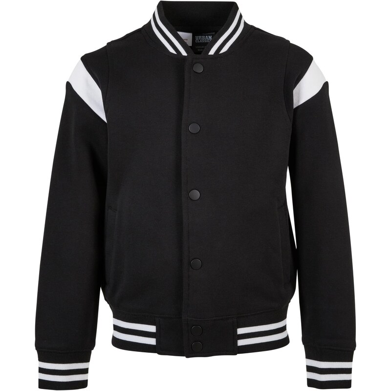 Urban Classics Kids Chlapecká vložka College Sweat Jacket černo/bílá