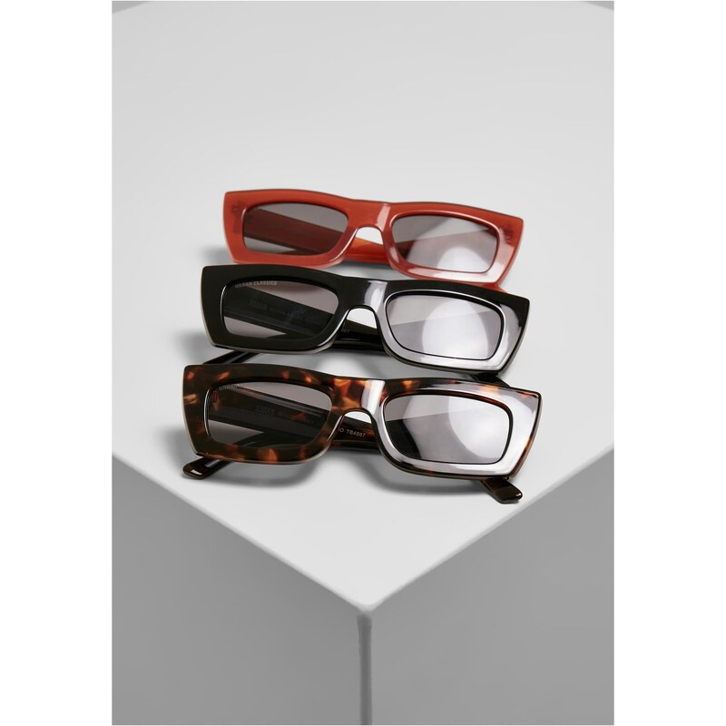 Urban Classics Sluneční brýle Sanremo 3-Pack černá/červená