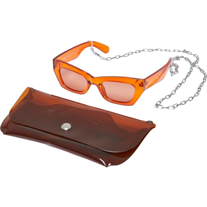 Urban Classics Accessoires Sluneční brýle s popruhem a pouzdrem - oranžové