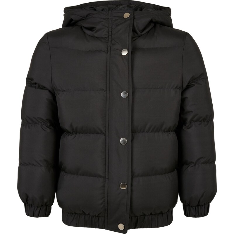 Urban Classics Kids Dívčí bunda Puffer s kapucí černá